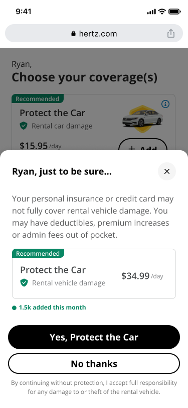 VAS Protection Modal